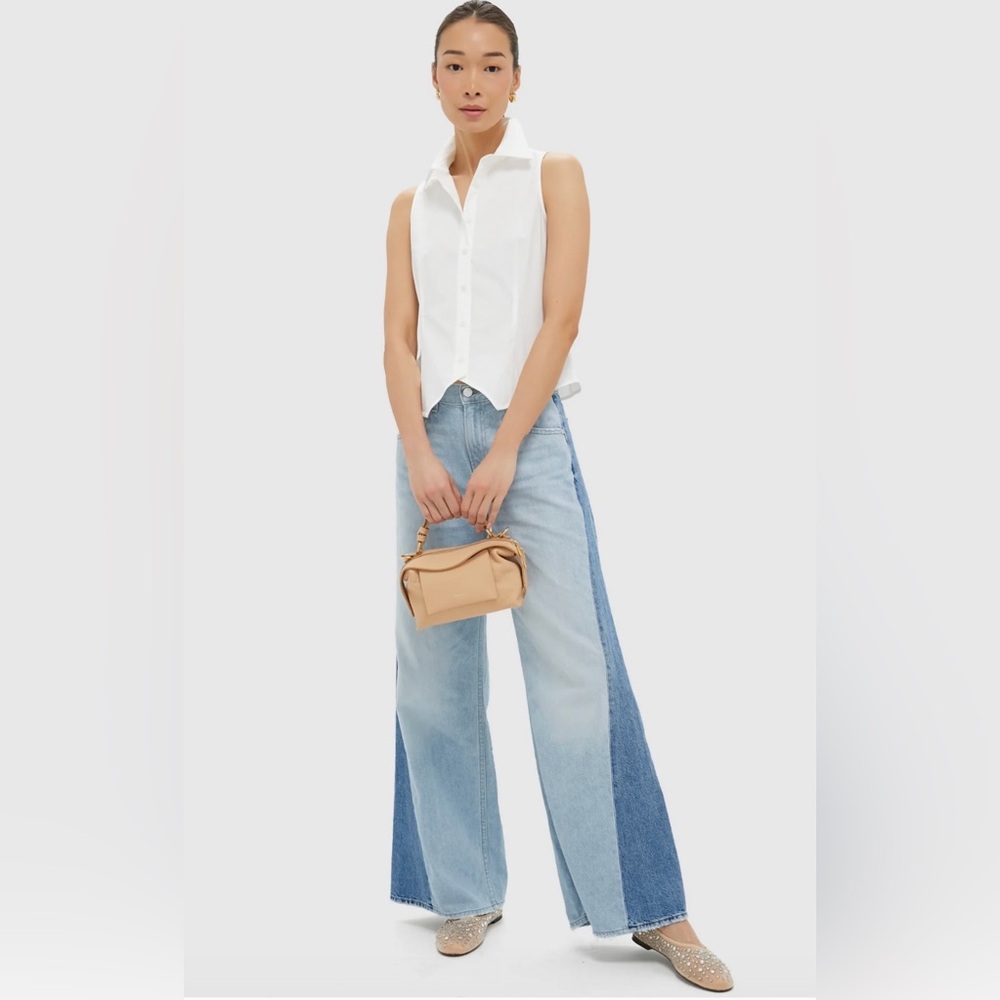 Tuckernuck White Brooks Sleeveless Button Up Blouse